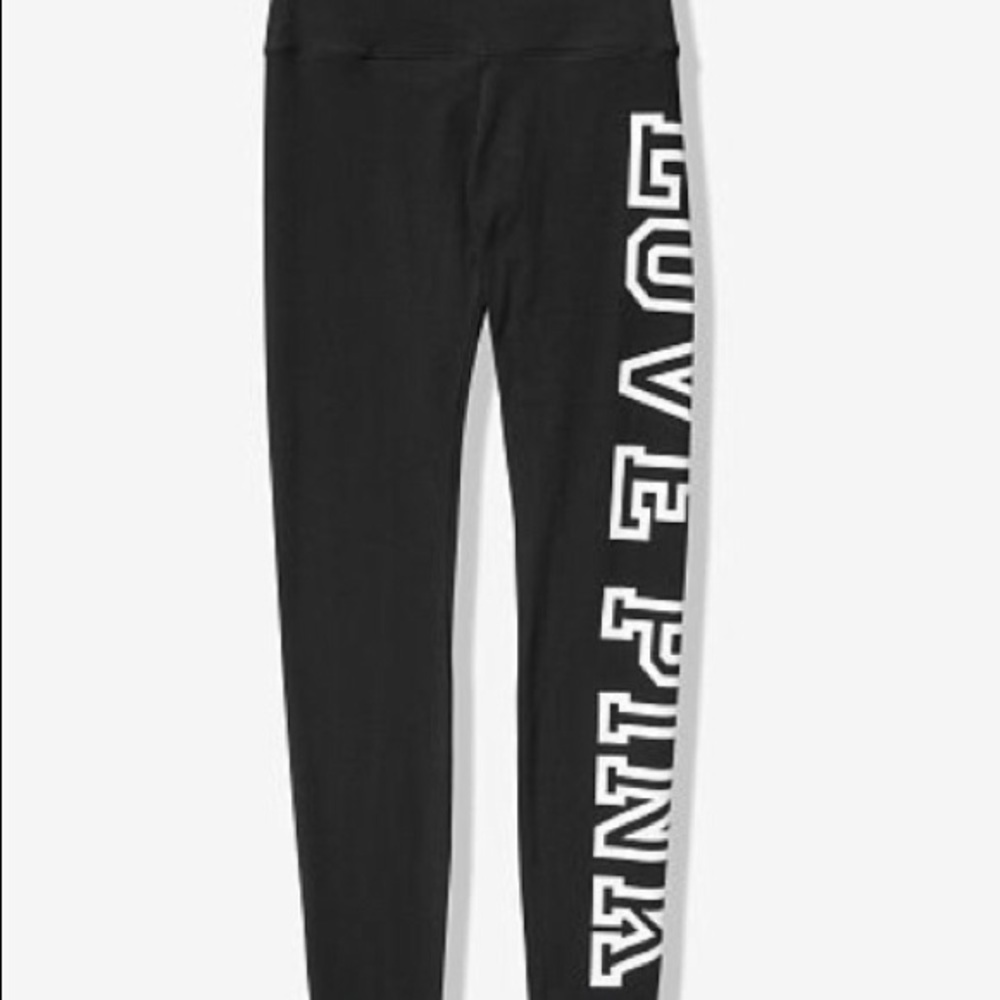 Victoria Secret Pink Black High Wasited Leggings